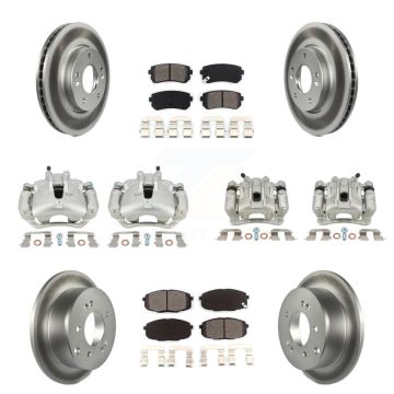 Front Rear Brake Caliper Coat Rotor Semi-Metallic Pad Kit (10Pc) For Kia Forte Koup 2.0L KCG-101077S