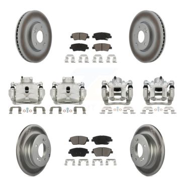 Front Rear Brake Caliper Coat Rotors Ceramic Pad Kit (10Pc) For 2014 Hyundai Sonata 2.0L KCG-101078C