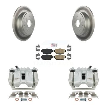 Rear Disc Brake Caliper Coated Rotors And Ceramic Pads Kit For 2006-2014 Honda Ridgeline KCG-101078N