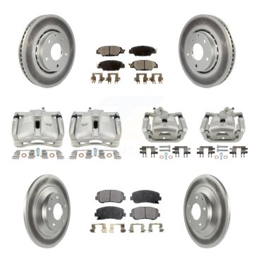Front Rear Disc Brake Caliper Coat Rotor And Semi-Metallic Pad Kit (10Pc) For Mazda CX-5 KCG-101078P