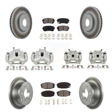 Front Rear Brake Caliper Coat Rotor And Semi-Metallic Pad Kit (10Pc) For Kia Forte5 2.0L KCG-101078S