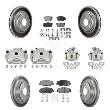 Front Rear Disc Brake Caliper Coat Rotors Ceramic Pad Kit (10Pc) For 2013 Acura ILX 2.0L KCG-101079T