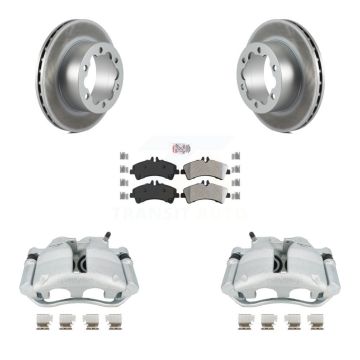 Rear Disc Brake Caliper Coat Rotor Semi-Metallic Pad Kit For Sprinter 3500 Mercedes-Benz KCG-101080N