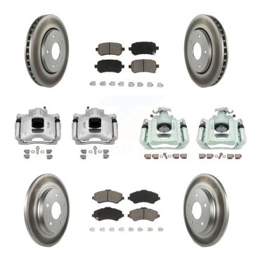Front Rear Brake Caliper Coat Rotors Ceramic Pad Kit (10Pc) For Dodge Grand Caravan Town KCG-101081C