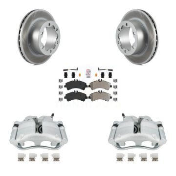 Rear Disc Brake Caliper Coat Rotor Semi-Metallic Pad Kit For Sprinter 3500 Mercedes-Benz KCG-101082N