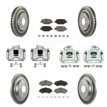 Front Rear Disc Brake Caliper Coated Rotors And Ceramic Pads Kit (10Pc) For Ram C/V KCG-101083C