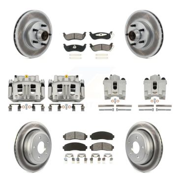 Front Rear Brake Caliper Coat Rotor And Semi-Metallic Pad Kit (10Pc) For Ford Ranger RWD KCG-101084S