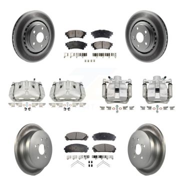 Front Rear Brake Caliper Coat Rotor Semi-Metallic Pad Kit (10Pc) For Toyota Sienna Lexus KCG-101085P