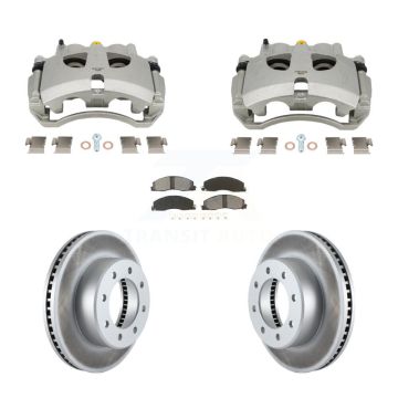 Front Disc Brake Caliper Coated Rotors And Semi-Metallic Pad Kit For Ram 3500 2500 Dodge KCG-101087S