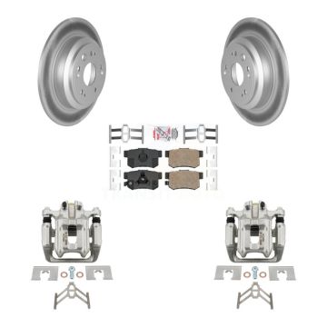 Rear Disc Brake Caliper Coated Rotors And Ceramic Pads Kit For 2012-2015 Honda Crosstour KCG-101088N