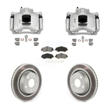 Front Disc Brake Caliper Coated Rotors And Semi-Metallic Pads Kit For Jeep Wrangler KCG-101088S
