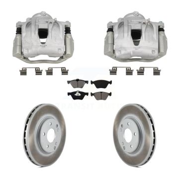 Front Disc Brake Caliper Coated Rotors And Semi-Metallic Pads Kit For Mercedes-Benz E320 KCG-101089S