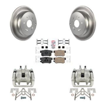 Rear Disc Brake Caliper Coated Rotors And Ceramic Pads Kit For Honda CR-V Acura RDX KCG-101091N