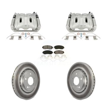 Front Disc Brake Caliper Coat Rotors & Semi-Metallic Pad Kit For 2015-2017 Honda Odyssey KCG-101091S