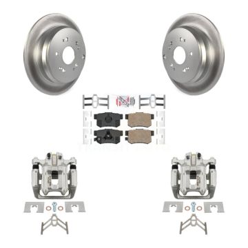 Rear Disc Brake Caliper Coated Rotors And Ceramic Pads Kit For Honda CR-V Acura RDX KCG-101094N