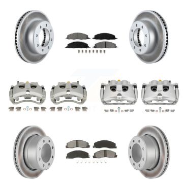 Front Rear Brake Caliper Coat Rotor Semi-Metallic Pad Kit (10Pc) For Ram 3500 2500 Dodge KCG-101095S