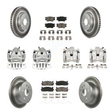 Front Rear Brake Caliper Coat Rotors Ceramic Pad Kit (10Pc) For Toyota Camry Lexus ES350 KCG-101097C