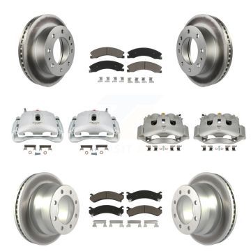 Front Rear Brake Caliper Coat Rotors & Ceramic Pad Kit (10Pc) For Chevrolet Express 4500 KCG-101098C