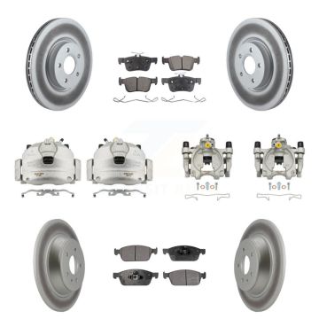 Front Rear Brake Caliper Coat Rotor & Ceramic Pad Kit (10Pc) For Ford Escape Lincoln MKC KCG-101098T