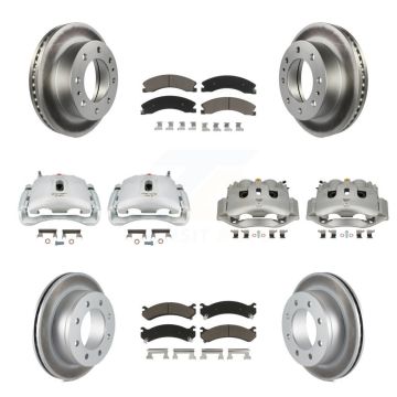 Front Rear Brake Caliper Coat Rotors & Ceramic Pad Kit (10Pc) For Chevrolet Express 4500 KCG-101099C