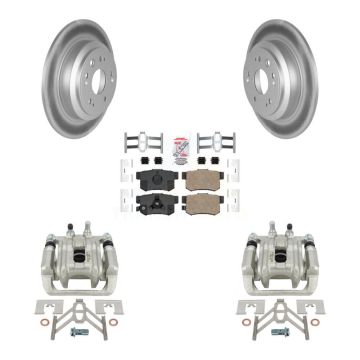 Rear Disc Brake Caliper Coat Rotors Ceramic Pad Kit For 2010-2011 Honda Accord Crosstour KCG-101099N