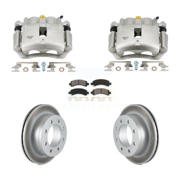Rear Brake Caliper Coat Rotors Semi-Metallic Pad Kit For 2006 Chevrolet Express 2500 GMC KCG-101099S
