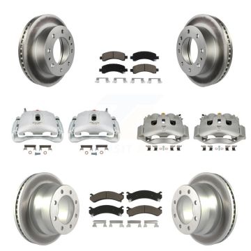 Front Rear Brake Caliper Coat Rotors & Ceramic Pad Kit (10Pc) For Chevrolet Express 4500 KCG-101100C