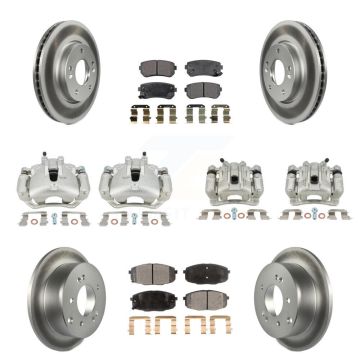 Front Rear Brake Caliper Coat Rotor Semi-Metallic Pad Kit (10Pc) For Kia Forte Koup 2.0L KCG-101100P