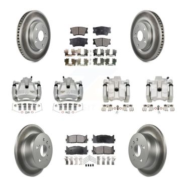 Front Rear Brake Caliper Coat Rotors Ceramic Pad Kit (10Pc) For Toyota Camry Lexus ES350 KCG-101100T