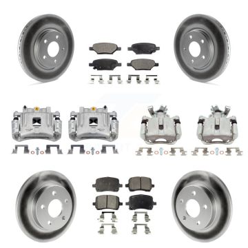 Front Rear Disc Brake Caliper Coated Rotors And Ceramic Pads Kit (10Pc) For Pontiac G6 KCG-101101T