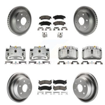 Front Rear Brake Caliper Coat Rotors Ceramic Pad Kit (10Pc) For Chevrolet Silverado 1500 KCG-101102C
