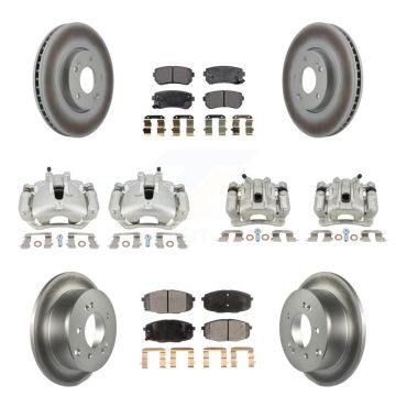 Front Rear Brake Caliper Coat Rotor And Semi-Metallic Pad Kit (10Pc) For Kia Forte5 2.0L KCG-101102P