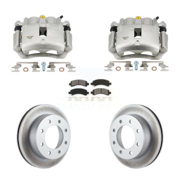 Rear Disc Brake Caliper Coat Rotors And Semi-Metallic Pad Kit For Chevrolet Express 2500 KCG-101102S