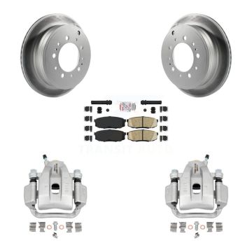 Rear Disc Brake Caliper Coated Rotors And Ceramic Pads Kit For Toyota Tundra Sequoia KCG-101103N