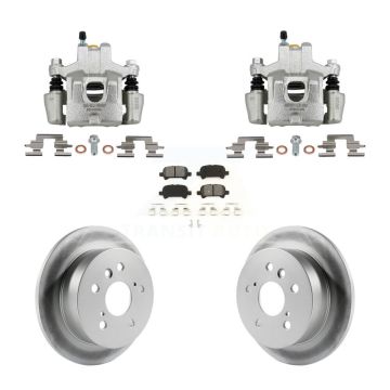 Rear Disc Brake Caliper Coat Rotors Semi-Metallic Pad Kit For Toyota Camry Solara Avalon KCG-101103S