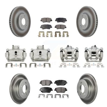 Front Rear Brake Caliper Coat Rotors Ceramic Pad Kit (10Pc) For 2014 Hyundai Sonata 2.0L KCG-101103T