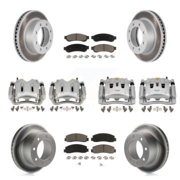 Front Rear Brake Caliper Coat Rotor Ceramic Pad Kit (10Pc) For Ford F-350 Super Duty 4WD KCG-101104C