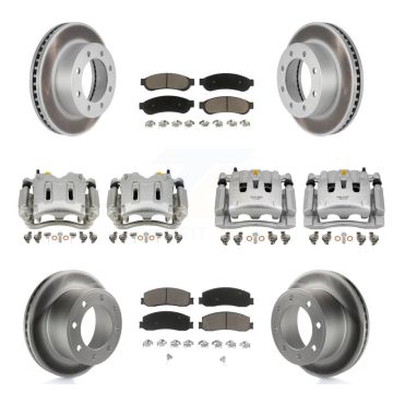 Front Rear Brake Caliper Coat Rotor Ceramic Pad Kit (10Pc) For Ford F-250 Super Duty 4WD KCG-101105C