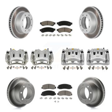 Front Rear Brake Caliper Coat Rotor Ceramic Pad Kit (10Pc) For Ford F-250 Super Duty 4WD KCG-101106C