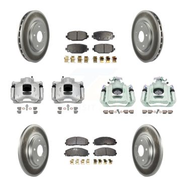 Front Rear Disc Brake Caliper Coated Rotors And Ceramic Pads Kit (10Pc) For Ram C/V KCG-101108T