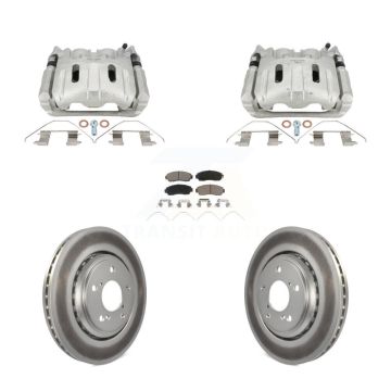 Front Disc Brake Caliper Coated Rotors And Ceramic Pads Kit For 2015-2017 Honda Odyssey KCG-101109C