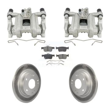 Rear Disc Brake Caliper Coated Rotors And Semi-Metallic Pads Kit For Honda Civic Insight KCG-101109S