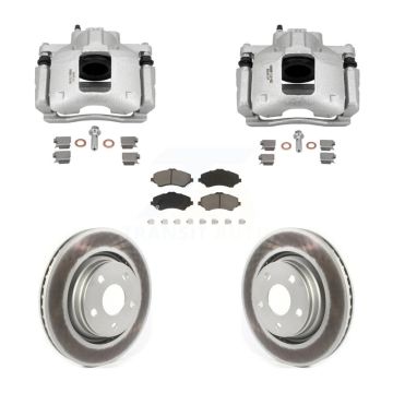 Front Disc Brake Caliper Coated Rotors And Ceramic Pads Kit For Jeep Wrangler KCG-101110C