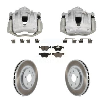 Front Brake Caliper Coat Rotors Ceramic Pad Kit For 03 Mercedes-Benz E320 Wagon with RWD KCG-101111C