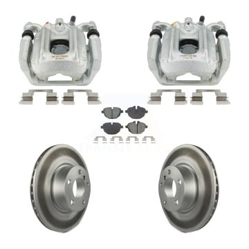 Rear Disc Brake Caliper Coated Rotors And Semi-Metallic Pads Kit For BMW X3 X4 KCG-101111S