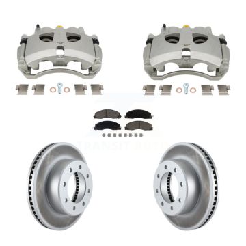 Front Disc Brake Caliper Coated Rotors And Ceramic Pads Kit For Ram 3500 2500 Dodge KCG-101112C