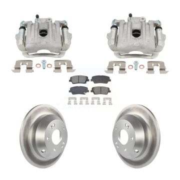 Rear Brake Caliper Coat Rotors & Semi-Metallic Pad Kit For Hyundai Santa Fe Sport Kia XL KCG-101113S