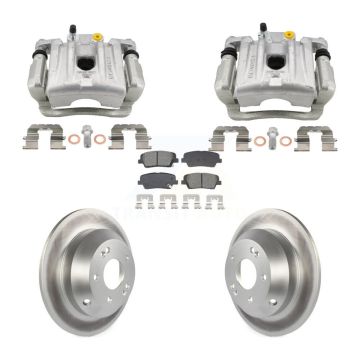 Rear Brake Caliper Coat Rotor And Semi-Metallic Pad Kit For Hyundai Santa Fe Kia Sorento KCG-101114S