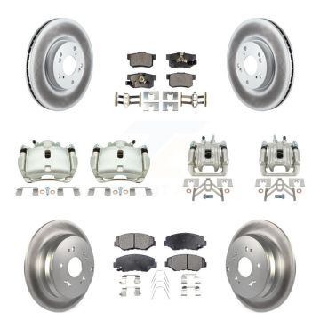 Front Rear Disc Brake Caliper Coat Rotor Ceramic Pad Kit (10Pc) For 2005-2006 Honda CR-V KCG-101115T
