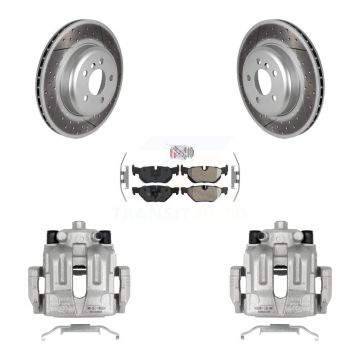Rear Brake Caliper Coat Rotors Semi-Metallic Pad Kit For BMW 328i xDrive Coupe with 3.0L KCG-101117N